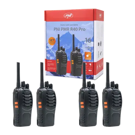 PNI PMR R40 PRO Pack 4x Walkie-talkies PMR-446 con microauriculares