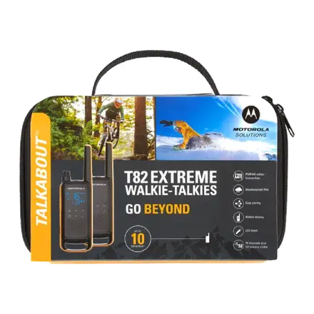 Motorola TALKABOUT T82 Extreme, pareja de Walkies PMR-446 con maletín