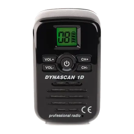 Dynascan 1D Negro Walkie PMR446 Profesional Compacto con Antena Oculta