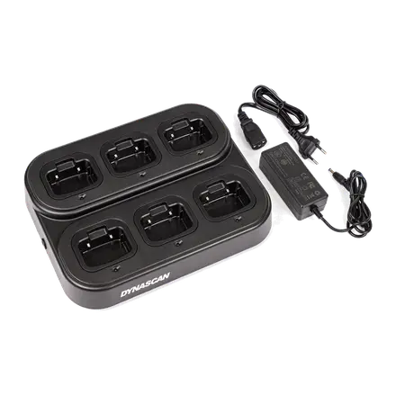 Cargador múltiple de 6 unidades Dynascan R-77, RD-5, D11V y D12U
