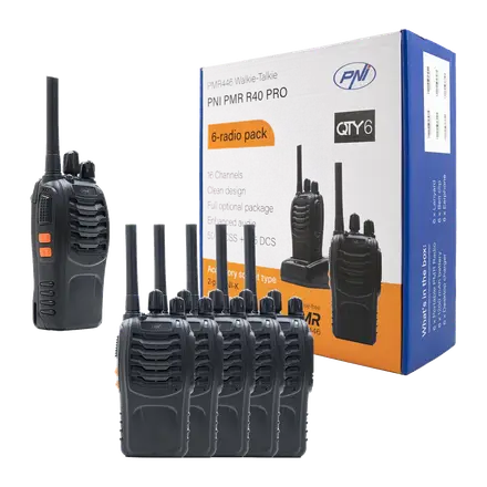 PNI PMR R40 PRO Pack 6x Walkie-talkies PMR-446 con microauriculares
