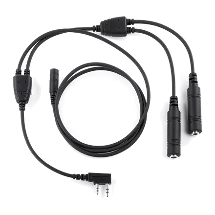 Adaptador cascos aviación PJ055-PTT para Walkies conexión tipo «K» con PTT